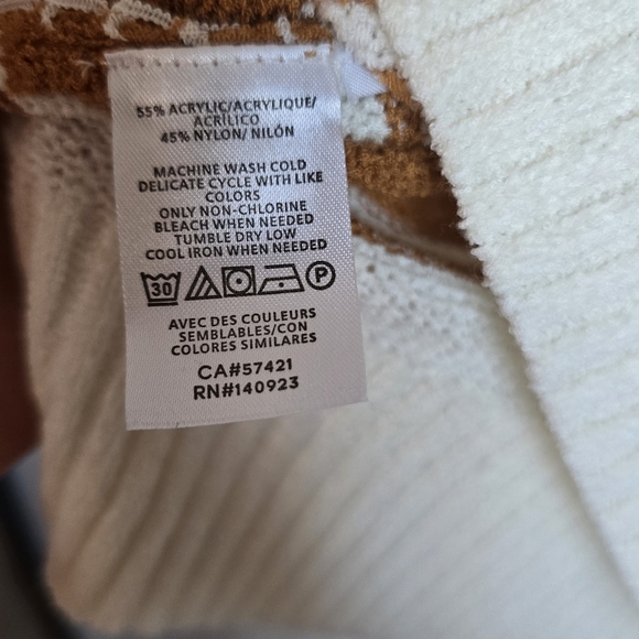 LOFT, New, Tan White Striped Hooded Lightweight Essential Sweater, Size Large - Picture 12 of 13